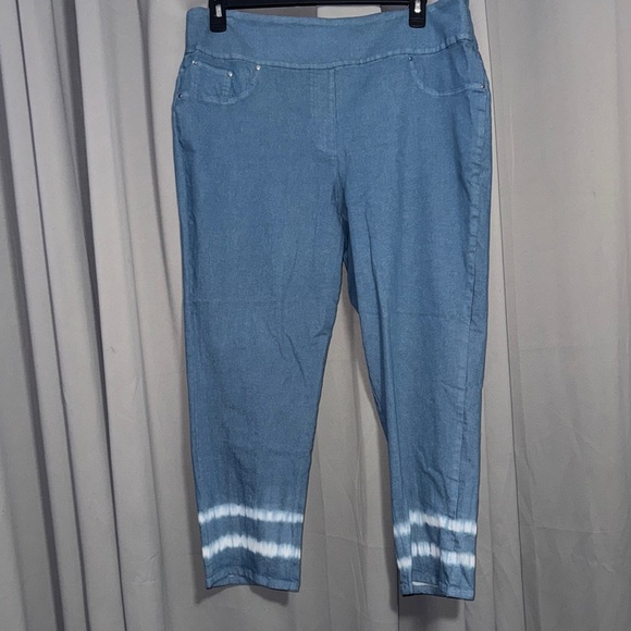 Ruby Rd. Pants - Ruby Rd Woman Light Wash Denim Capri Pants 16W Stretch Pull On Plus Size Casual